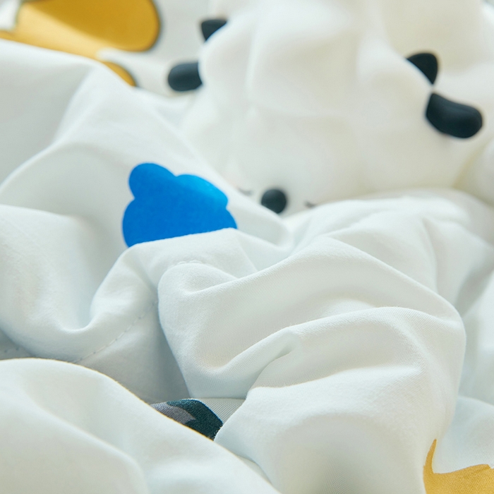 91家纺网 家纺一手货源 找家纺 梦恬佳 2025新款A类水洗皱皱棉夏凉被 快乐小狗