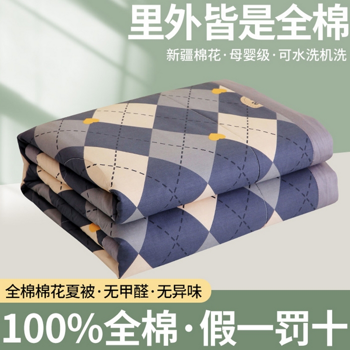 91家纺网 家纺一手货源 找家纺 （自己工厂 有网销大热款 网销帮推可合作优惠）2025新款全棉夏被空调被夏凉被纯棉夏季儿童棉花薄被子 格韵空间