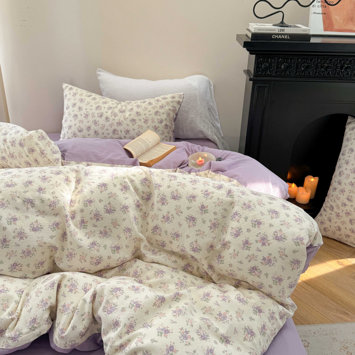 91家纺网 家纺一手货源 找家纺 时年家纺 2025春夏新款全棉纯棉有氧双层纱四件套-碎花系列 南风知意