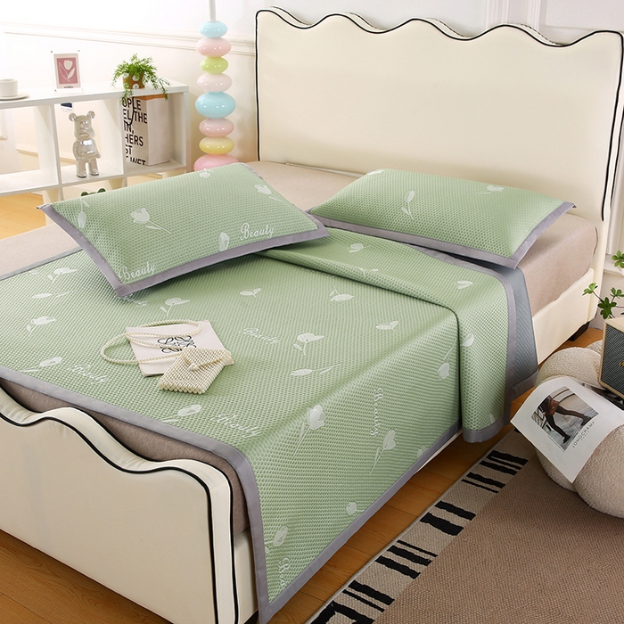 91家纺网 家纺一手货源 找家纺 四川牛皮席 2025新款凉感丝凉豆豆席三件套 6