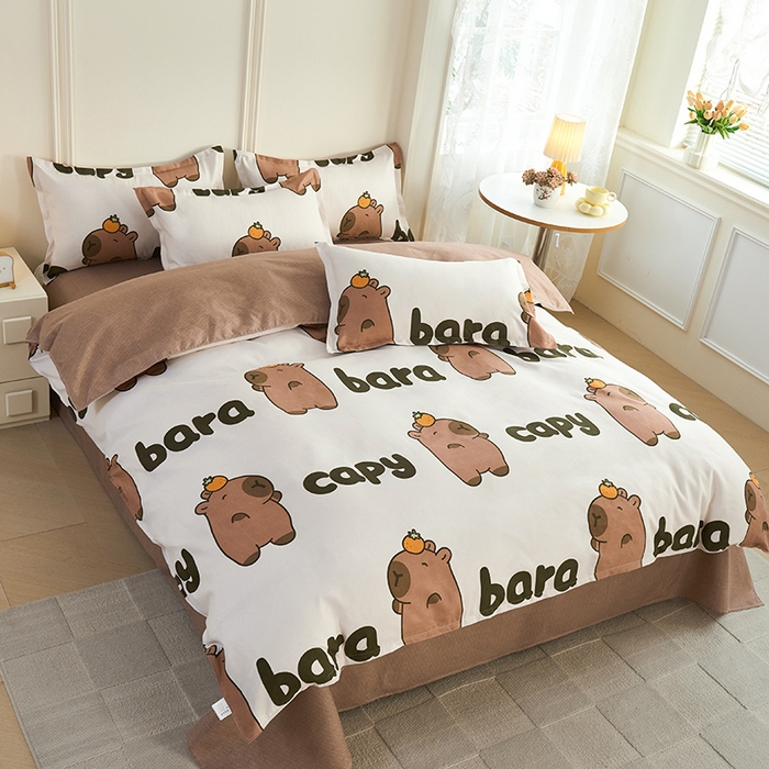 91家纺网 家纺一手货源 找家纺 爱诗诺2025加厚生态棉磨毛四件套高克重植物羊绒四件套大量现货巴拉