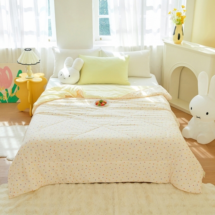 梦恬佳 2025新款A类水洗皱皱棉夏凉被 小波点