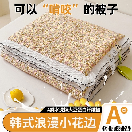眠多宝 2025新款亲肤舒适水洗棉花边夏被 致雅