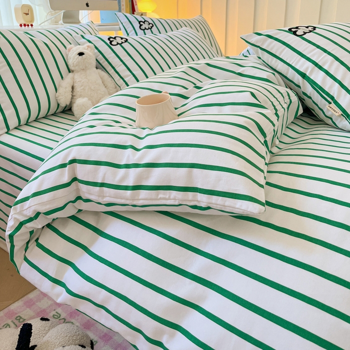 91家纺网 家纺一手货源 找家纺 （总）雅居纺家纺 2025新款全棉老粗布绣花四件套单被套