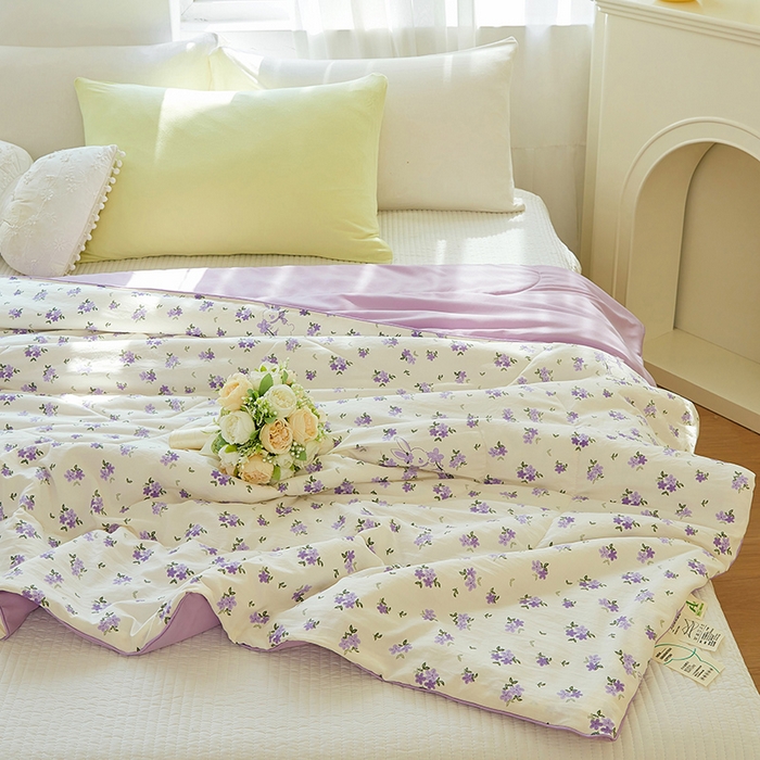 91家纺网 家纺一手货源 找家纺 梦恬佳 2025新款A类水洗皱皱棉夏凉被 撞进晚风