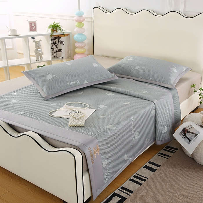 91家纺网 家纺一手货源 找家纺 四川牛皮席 2025新款凉感丝凉豆豆席三件套 5