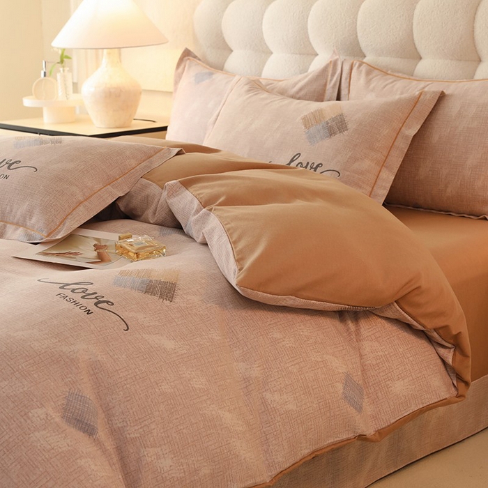 91家纺网 家纺一手货源 找家纺 幸嘉轩 2025新款全棉喷气加厚磨毛单被套 芬德拉-棕