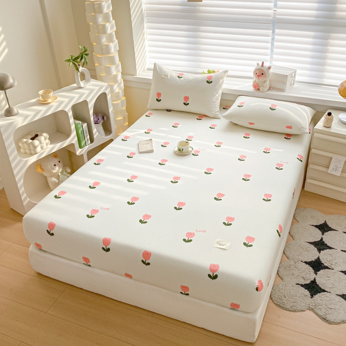 91家纺网 家纺一手货源 找家纺 梵克保罗 2025新款亲肤舒适全棉印花系列床笠 郁金香