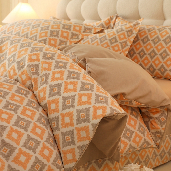 91家纺网 家纺一手货源 找家纺 幸嘉轩 2025新款全棉喷气加厚磨毛单被套 卡布奇诺