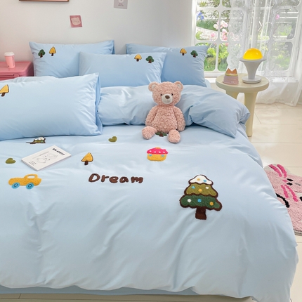 2025新款全棉水洗棉毛巾绣四件套 丛林生活