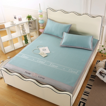 91家纺网 家纺一手货源 找家纺 （总）四川牛皮席 2025新款凉感丝凉豆豆席三件套