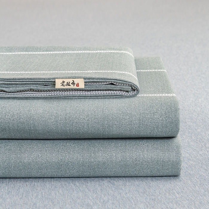 91家纺网 家纺一手货源 找家纺 2025新款老粗布床单老粗布凉席系列-凉席 清雅-灰