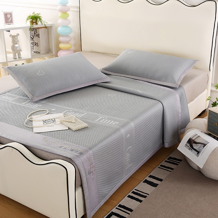 91家纺网 家纺一手货源 找家纺 四川牛皮席 2025新款凉感丝凉豆豆席三件套 7