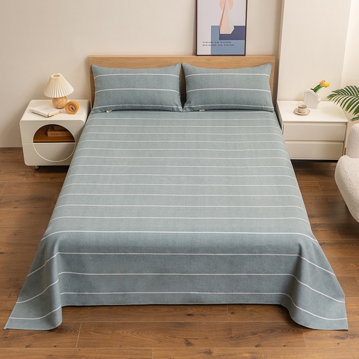 91家纺网 家纺一手货源 找家纺 2025新款老粗布床单老粗布凉席系列-凉席 清雅-灰