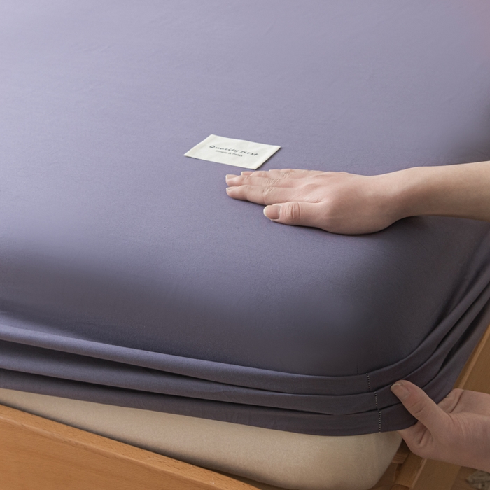 91家纺网 家纺一手货源 找家纺 梵克保罗 2025新款亲肤舒适全棉13372喷气床笠 帝王紫