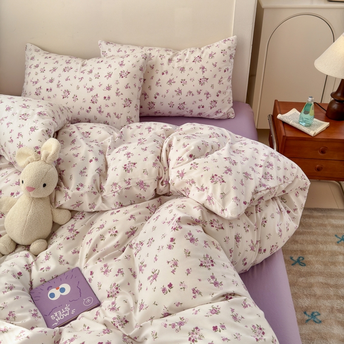 91家纺网 家纺一手货源 找家纺 冕悠家纺 2025新款热款A类高克重针织双层纱四件套系列 （提供买家秀） 十里花田