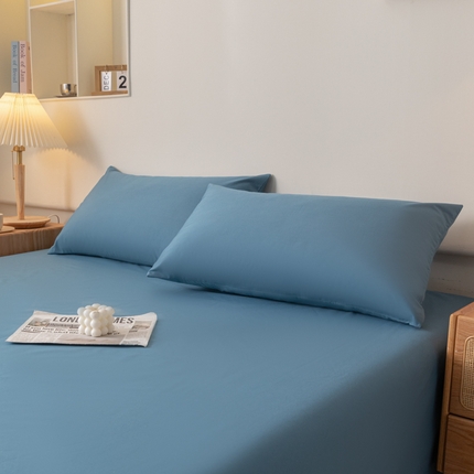 91家纺网 家纺一手货源 找家纺 梵克保罗 2025新款亲肤舒适防水纯色枕套 C-宾利蓝