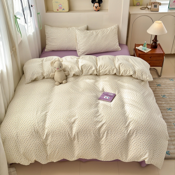 91家纺网 家纺一手货源 找家纺 冕悠家纺 2025新款热款A类高克重针织双层纱四件套系列 （提供买家秀） 繁花协奏