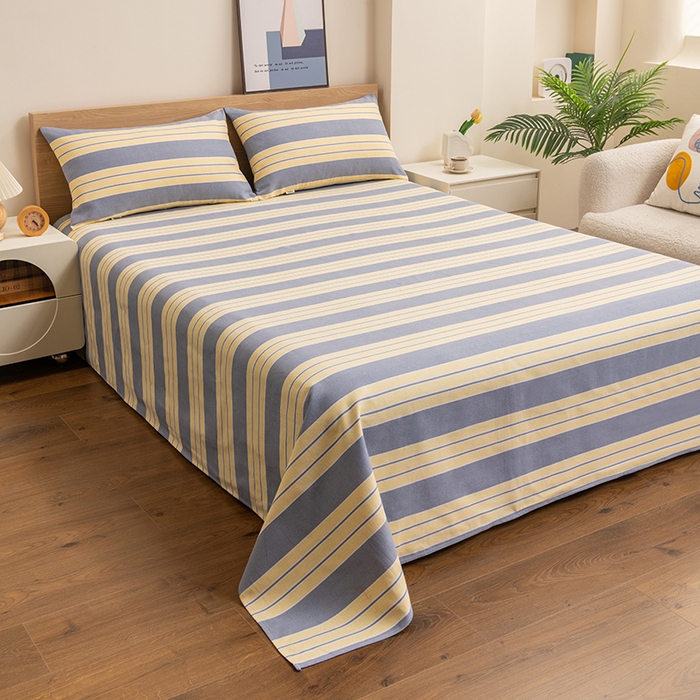 91家纺网 家纺一手货源 找家纺 2025新款老粗布床单老粗布凉席系列-凉席 暖光-黄