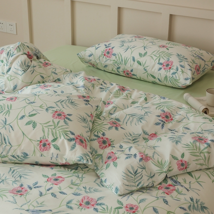 91家纺网 家纺一手货源 找家纺 棉眠 2025新款春夏花间牧歌田园系列四件套 春之晓晓