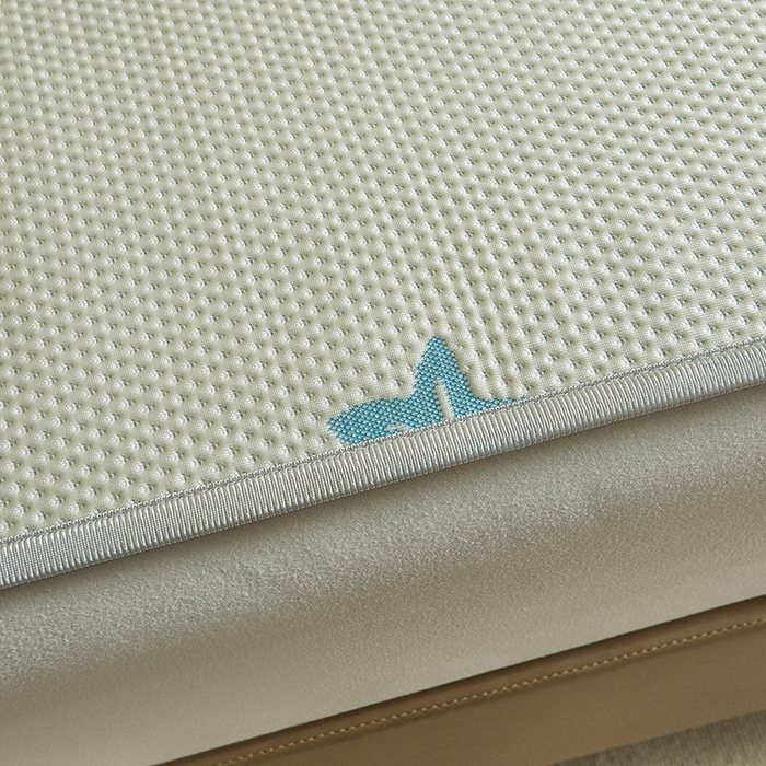 91家纺网 家纺一手货源 找家纺 柔品2025新款PE中分子凉感提花凉席系列 蓝鲸 奶绿-床席款