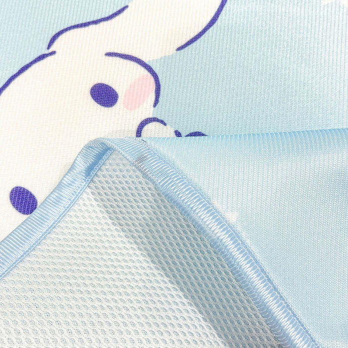 91家纺网 家纺一手货源 找家纺 暮思家居 2025新款三丽鸥正版授权数码印花A类可机洗1200D冰丝凉席三件套平铺款系列 平铺款-甜品玉桂狗