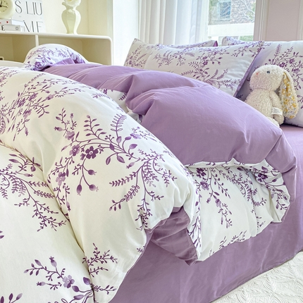 念家居 2025新款直播爆款三件套印花小清新13070全棉四件套 香草佳人