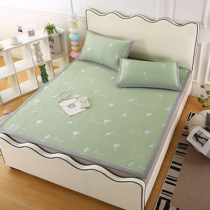 91家纺网 家纺一手货源 找家纺 （总）四川牛皮席 2025新款凉感丝凉豆豆席三件套