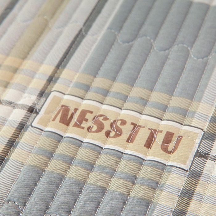 91家纺网 家纺一手货源 找家纺 情煊家纺 2025新款双面全棉夹棉床盖三件套 伯格灰