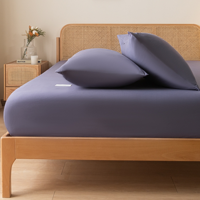 91家纺网 家纺一手货源 找家纺 梵克保罗 2025新款亲肤舒适全棉13372喷气床笠 帝王紫