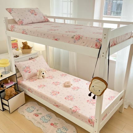 2025新款A类全棉印花学生宿舍床笠系列 繁花锦绣