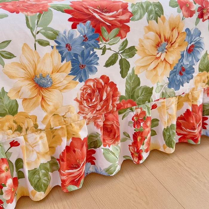 91家纺网 家纺一手货源 找家纺 2025新款全棉花边款床单 锦绣年华