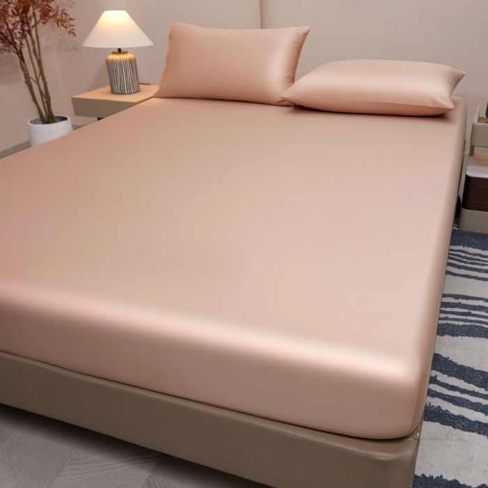 91家纺网 家纺一手货源 找家纺 梵克保罗 2025新款100支50双股全棉单品床笠 50 双股-灰灰粉