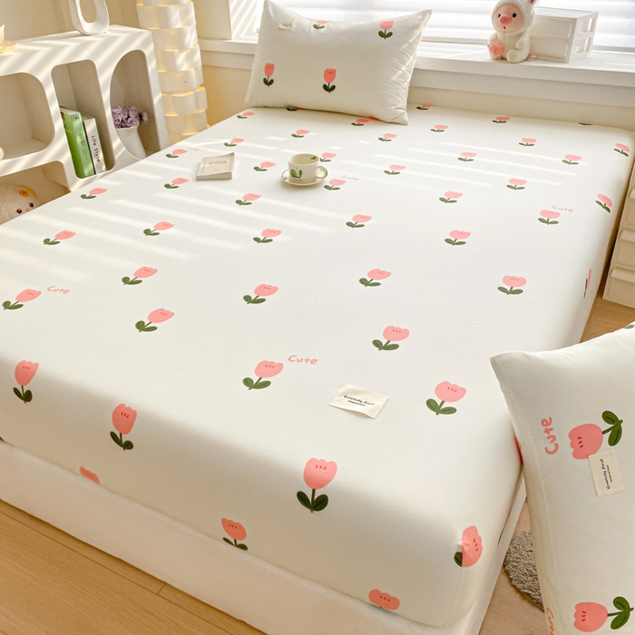 91家纺网 家纺一手货源 找家纺 梵克保罗 2025新款亲肤舒适全棉印花系列床笠 郁金香