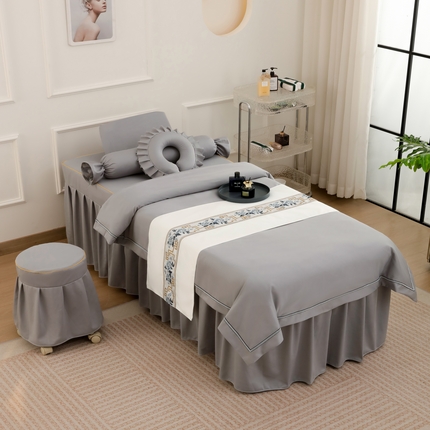 千姿坊美 容床罩 2025新款永恒美 容床四件套 601永恒灰色