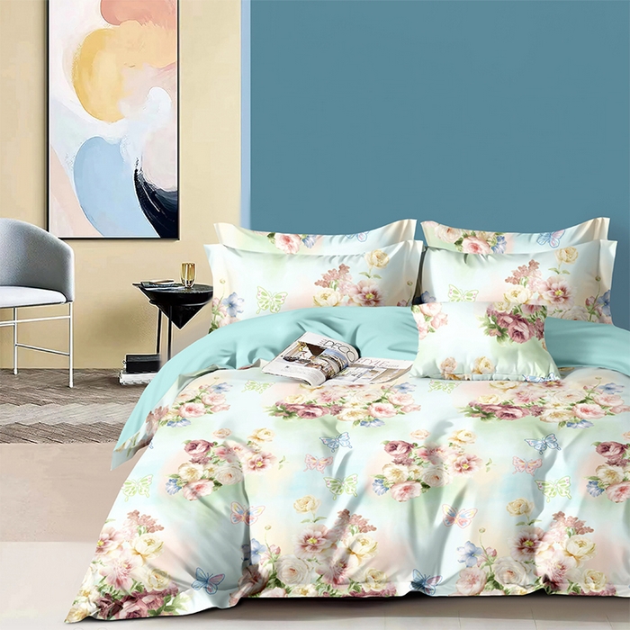 91家纺网 家纺一手货源 找家纺 爱诗诺2025加厚生态棉磨毛四件套高克重植物羊绒四件套大量现货花丛倩影