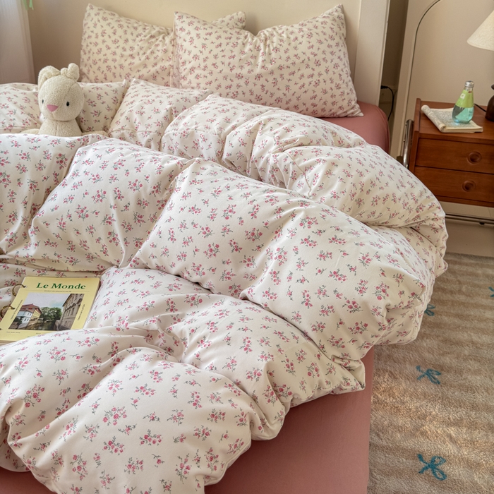 91家纺网 家纺一手货源 找家纺 冕悠家纺 2025新款热款A类高克重针织双层纱四件套系列 （提供买家秀） 花开半夏