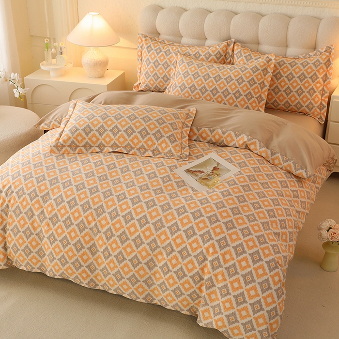 91家纺网 家纺一手货源 找家纺 幸嘉轩 2025新款全棉喷气加厚磨毛单被套 卡布奇诺