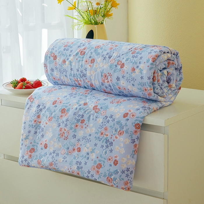 91家纺网 家纺一手货源 找家纺 梦恬佳 2025新款A类水洗皱皱棉夏凉被 甜蜜寄语