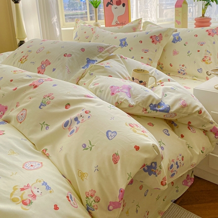 2025新款亲肤舒适全棉印花单被套系列 甜蜜家园