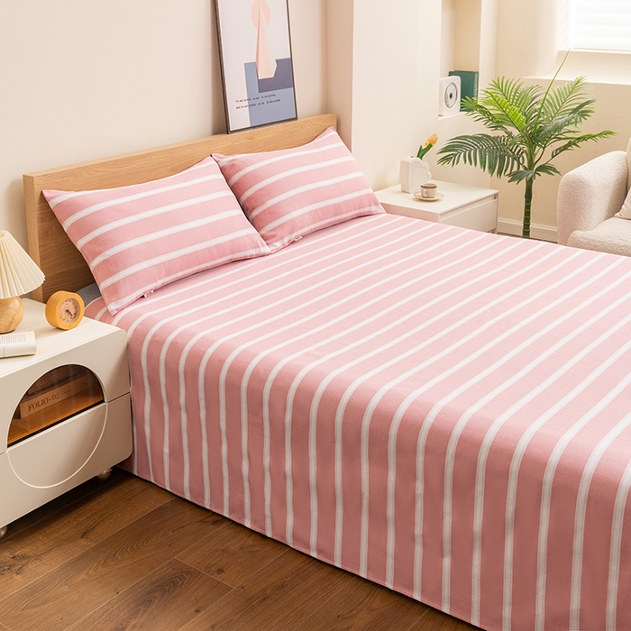 91家纺网 家纺一手货源 找家纺 2025新款老粗布床单老粗布凉席系列-凉席 雅致-粉