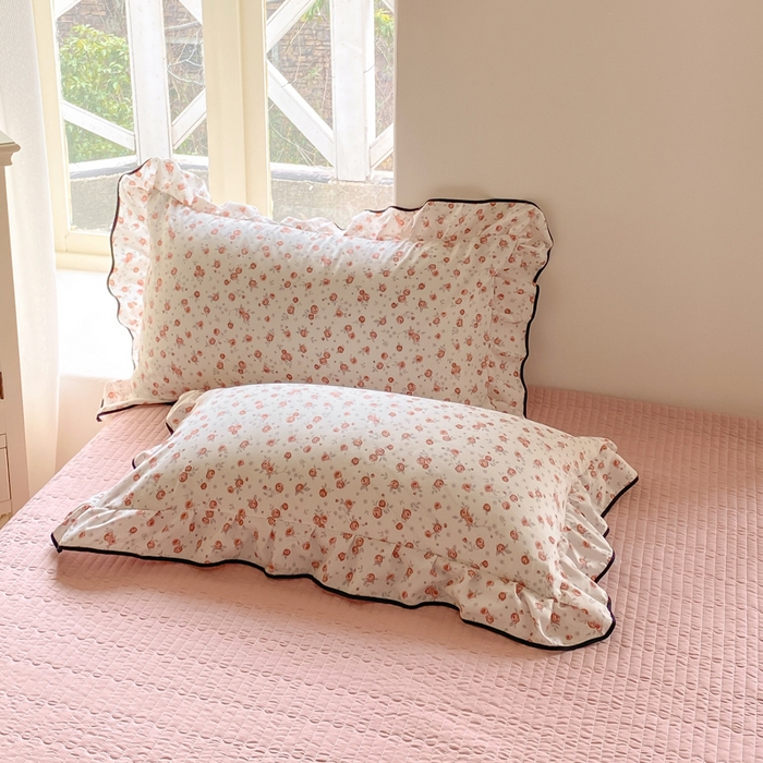 91家纺网 家纺一手货源 找家纺 仟网汇 2025新款赫本针织双层纱床盖四件套 花季