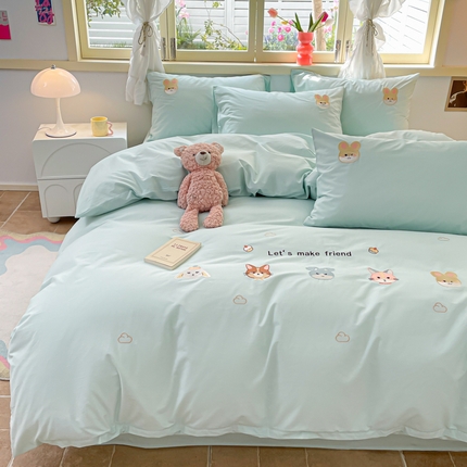 91家纺网 家纺一手货源 找家纺 （总）2025新款全棉水洗棉毛巾绣四件套