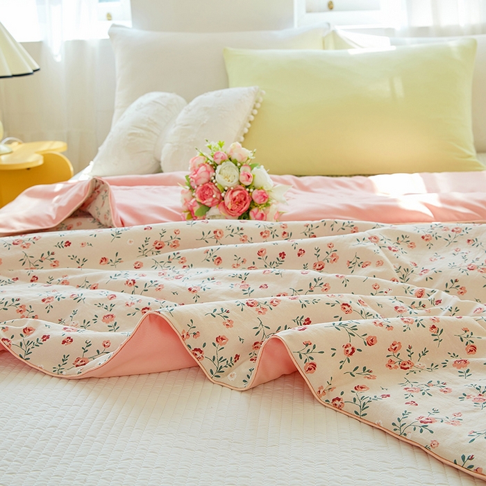 91家纺网 家纺一手货源 找家纺 梦恬佳 2025新款A类水洗皱皱棉夏凉被 野茶春苑