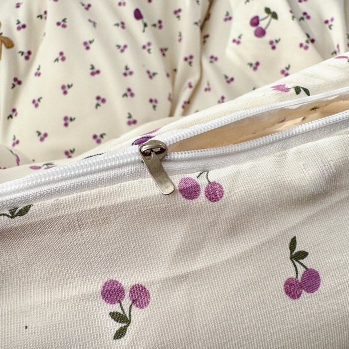 91家纺网 家纺一手货源 找家纺 冕悠家纺 2025新款热款A类高克重针织双层纱四件套系列 （提供买家秀） 紫樱桃