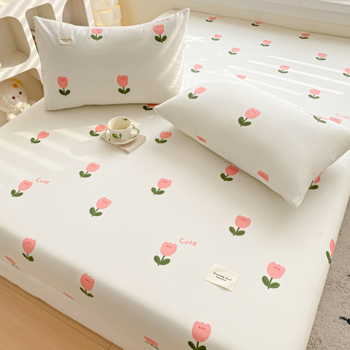 91家纺网 家纺一手货源 找家纺 梵克保罗 2025新款亲肤舒适全棉印花系列床笠 郁金香