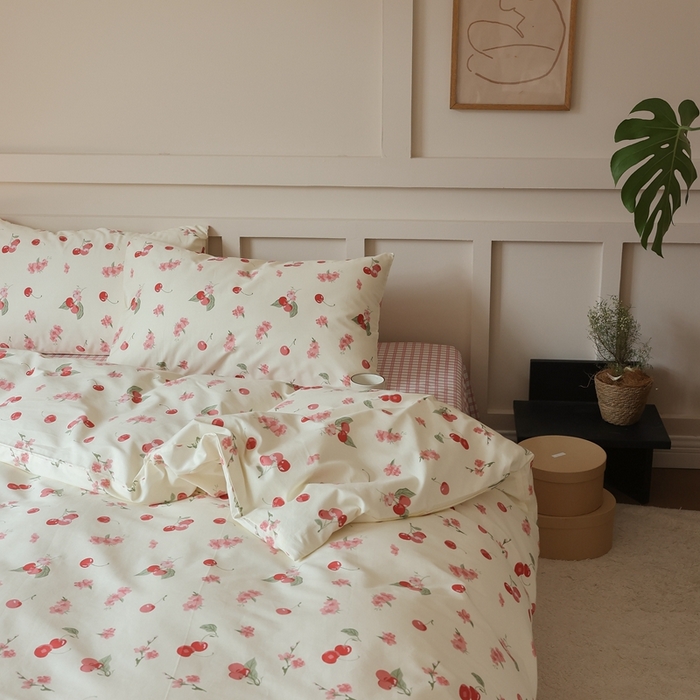 91家纺网 家纺一手货源 找家纺 棉眠 2025新款春夏花间牧歌田园系列四件套 蜜糖水晶