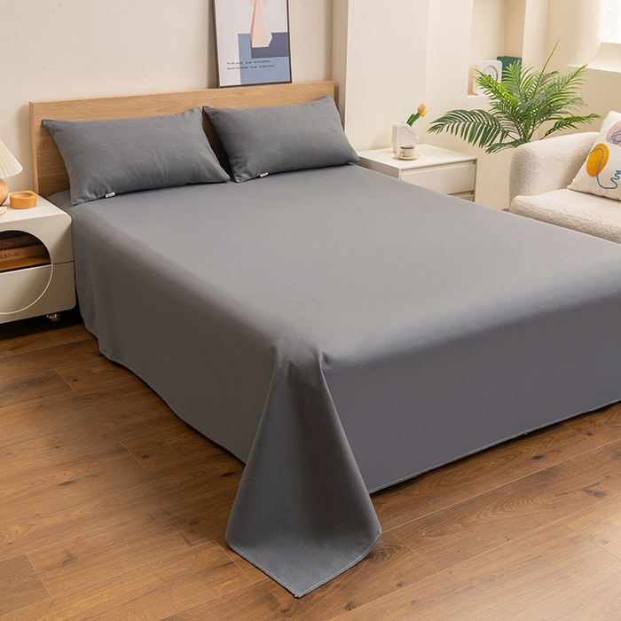 91家纺网 家纺一手货源 找家纺 2025新款老粗布床单老粗布凉席三件套系列-床单 深灰