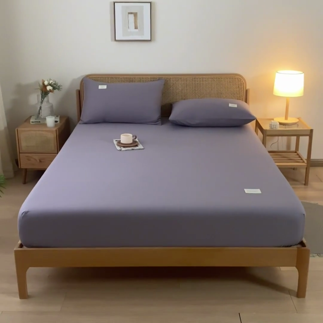 91家纺网 家纺一手货源 找家纺 梵克保罗 2025新款亲肤舒适全棉13372喷气床笠 灰色