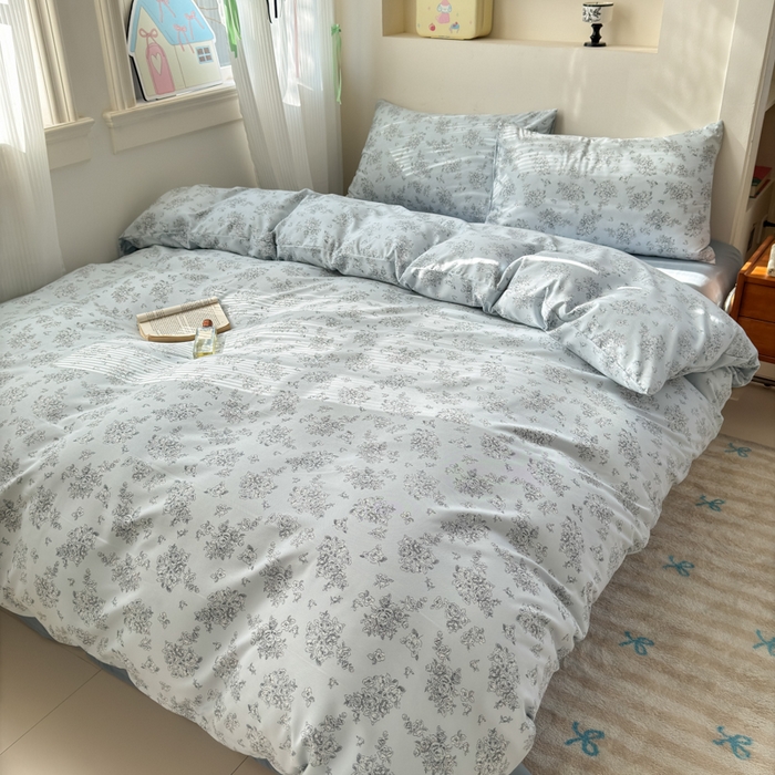 91家纺网 家纺一手货源 找家纺 冕悠家纺 2025新款热款A类高克重针织双层纱四件套系列 （提供买家秀） 遇见四月